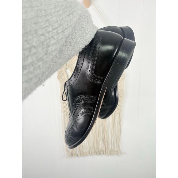 Allen Edmonds McAllister Black Leather Oxford Wingtip Dress Shoes Mens Size 14 - Picture 5 of 9